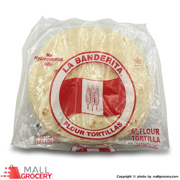 La Banderita-Bread flour Tortillas 24x6" No Hydrogenated Oils 24.5 Oz 696 Gr