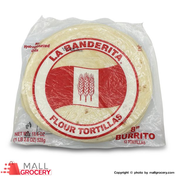 La Banderita-Bread flour Tortilllas 12x8" No Hydrogenated Oils 18.6 Oz 528 Gr
