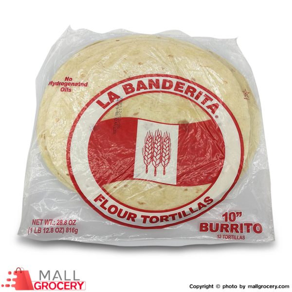 La Banderita-Bread flour Tortillas 12x10" No Hydrogenated Oils 28.8 Oz 816 Gr