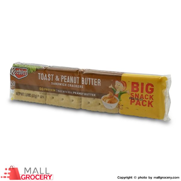 Keebler-Toast Peanut Butter Sandwich Crackers Big Snack Pack 2 Oz 51 Gr