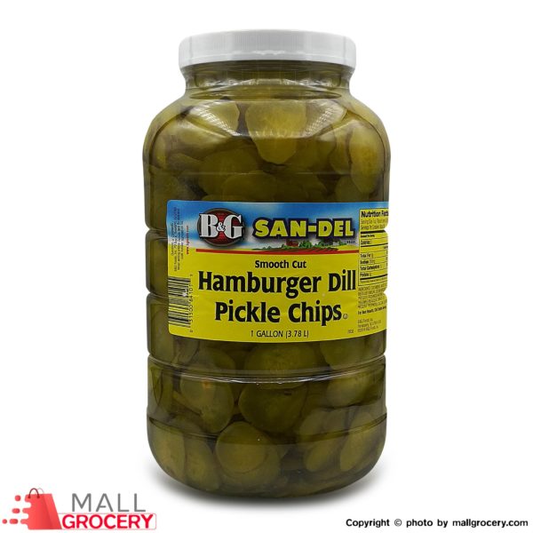 B G-Hamburger Dill Pickle Chips Cucumber Smooth Cut 1 Gal