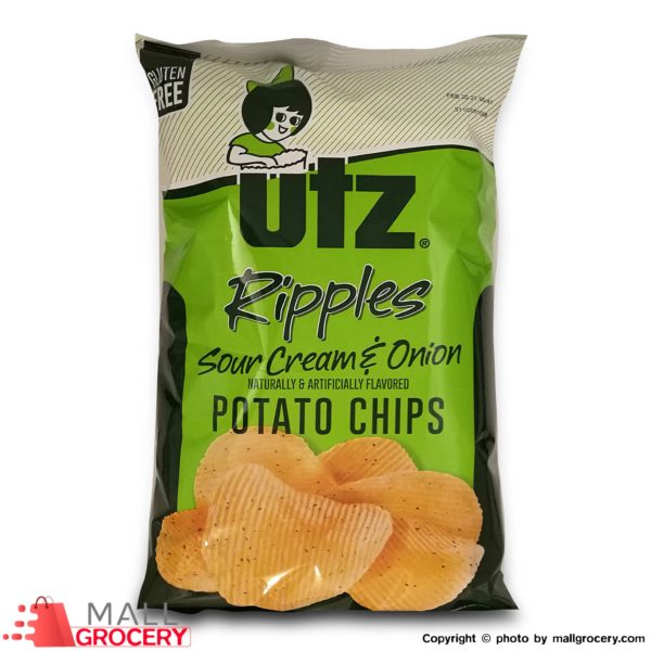 Utz-Ripples Potato Chips Sour Cream Onion 8 Oz 226.8 Gr