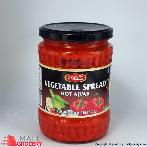 Zergut-Vegetable Spread Hot Ajvar 19 Oz 540 Gr
