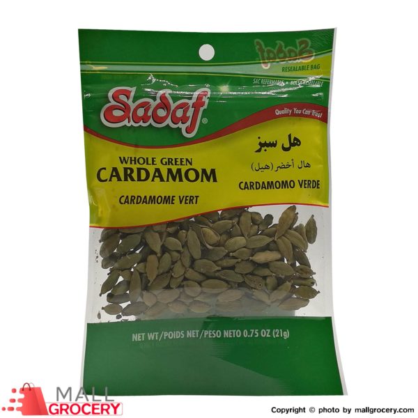 Sadaf-Whole Green Cardamom Vert 0.75 Oz 21 Gr