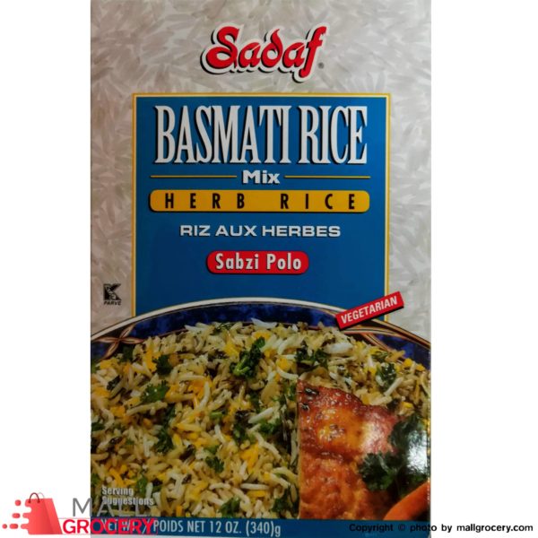 Sadaf-Basmati Rice Mix - Herb Rice - Sabzi Polo 12 Oz