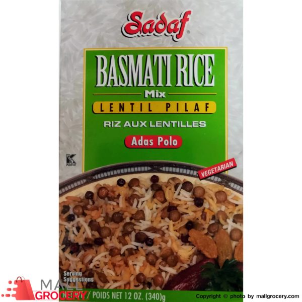 Sadaf-Basmati Rice Mix Lentils Pilaf - Adas Polo 12 Oz