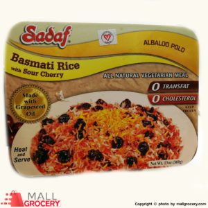 Sadaf-Basmati Rice With Sour Cherry - Albaloo Polo 13 Oz 369 Gr