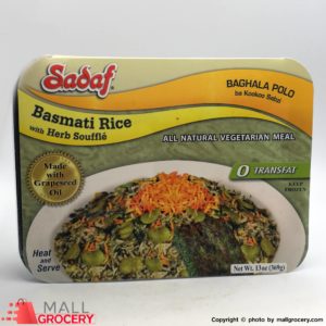 Sadaf-Basmati Rice With Herb Souffle - Baghala Polo Kookoo 13 Oz 369 Gr