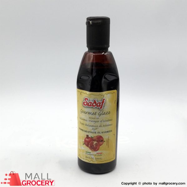 Sadaf-Gourmet Glaze Based Of Balsamic Vinegar Of Modena Pomegranate Flavored 8.4 Fl Oz 250 Ml