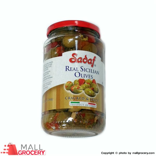 Sadaf-Real Sicilian Olives - Cracked Spicy 12 Oz