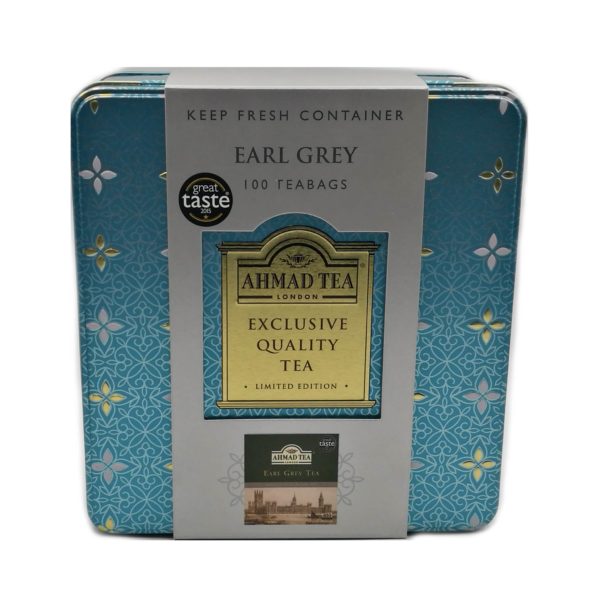 Ahmad-Tea Earl Grey Bag 100 Blue Metal Container
