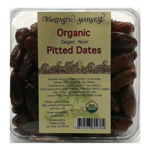 Fantastic Harvest Organic Pitted Deglet Noor Date 24Oz 682Gr