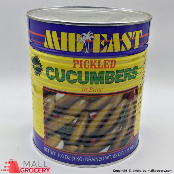 Mid East-Pickled Cucumbers In Brine 106 Oz 3 Kg