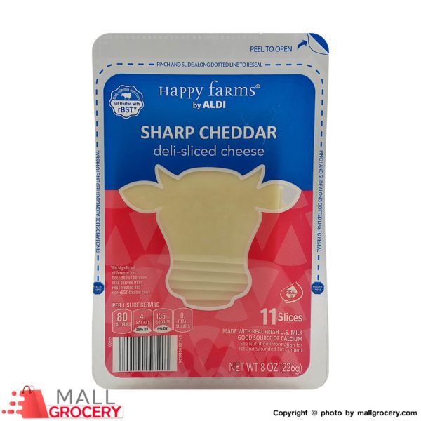 Happy Farms-Sharp Cheddar Deli-Sliced Cheese 11 slices 8 Oz 226g