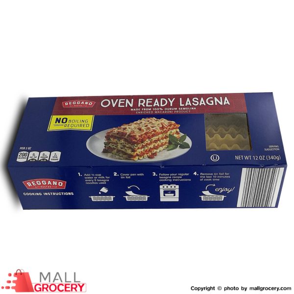 Reggano-Oven Ready Lasagna Enriched Macaroni Product 12 Oz 340 Gr