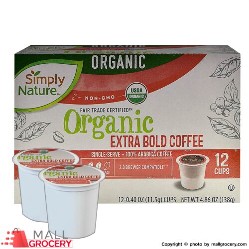 Simply Nature-Organic Extra Bold Coffee 12x11 Gr Single Serve Cups 4.86 Oz 138 Gr