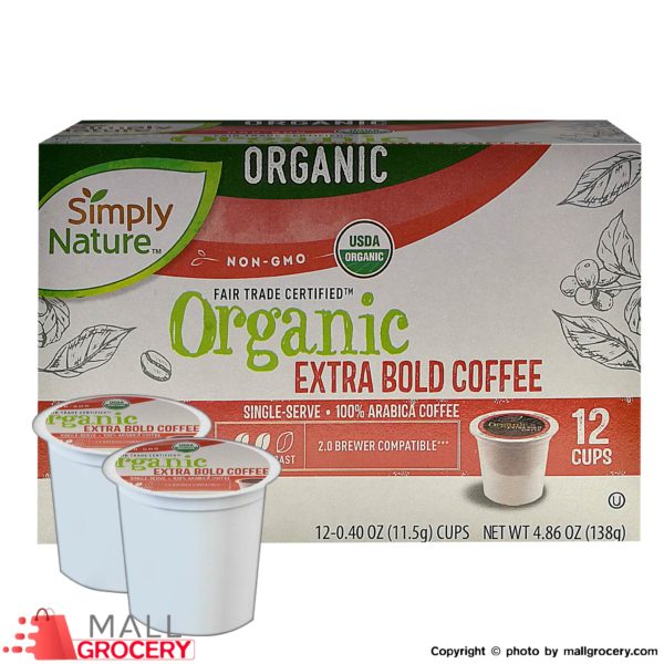 Simply Nature-Organic Extra Bold Coffee 12x11 Gr Single Serve Cups 4.86 Oz 138 Gr