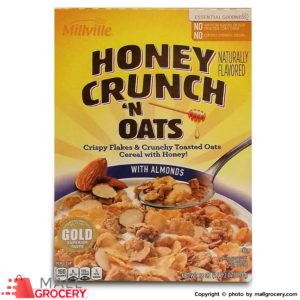 Millville-Honey Crunch n Oats Cereal With Almonds Honey 18 Oz 510 Gr