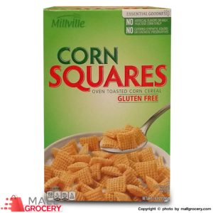 Millville-Corn Squares Oven Toasted Corn Cereal Gluten Free 14 Oz 396 Gr