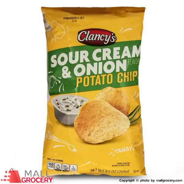 Clancy s-Sour Cream Onion Potato Chips 9.5 Oz 269 Gr