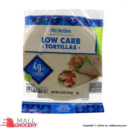 Fit Active-Low CarbTortillas 8x8" 42 gr Bread 12 Oz 336 Gr