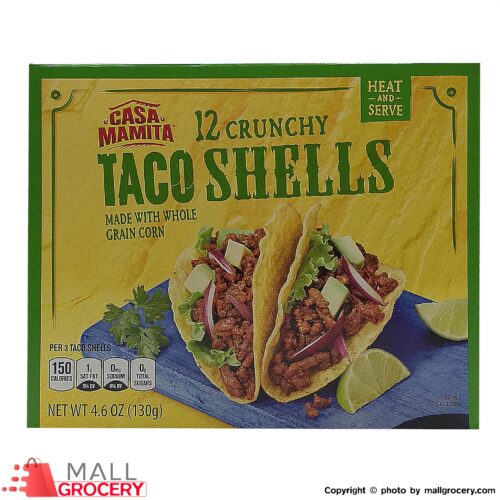 Casa Mamita- 12 Crunchy Taco Shells whole Grain Corn 4.6 Oz 130 Gr