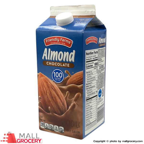 Friendly Farms-Almond Milk Chocolate 100 Half Gallon 64 fl oz 1.89 l