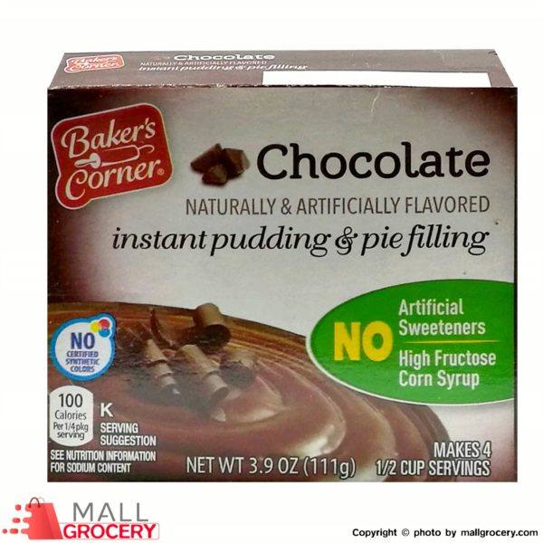 Baker s Corner-Chocolate instant pudding Pie Filling 3.9 Oz 111 Gr