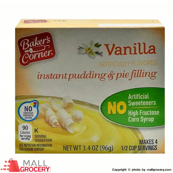 Baker s Corner-Vanilla instant pudding Pie Fil 3.4 Oz 96 Gr