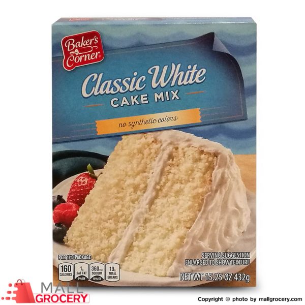 Baker s Corner-Classic White Cake Mix No Synthetic Colors 15.25 Oz 432