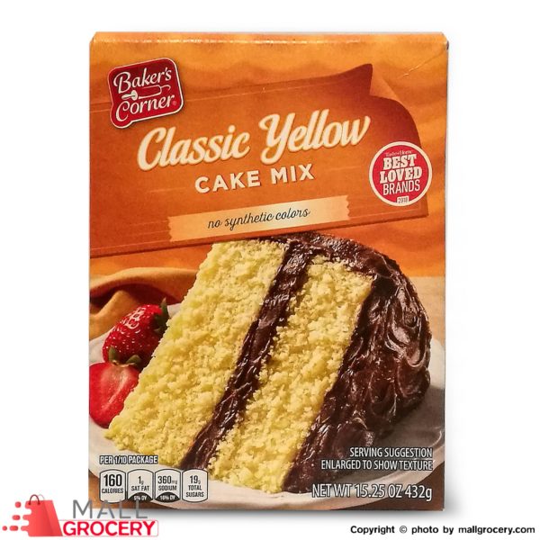 Baker s Corner-Classic Yellow Cake Mix No Synthetic Colors 15.25 Oz 432 Gr