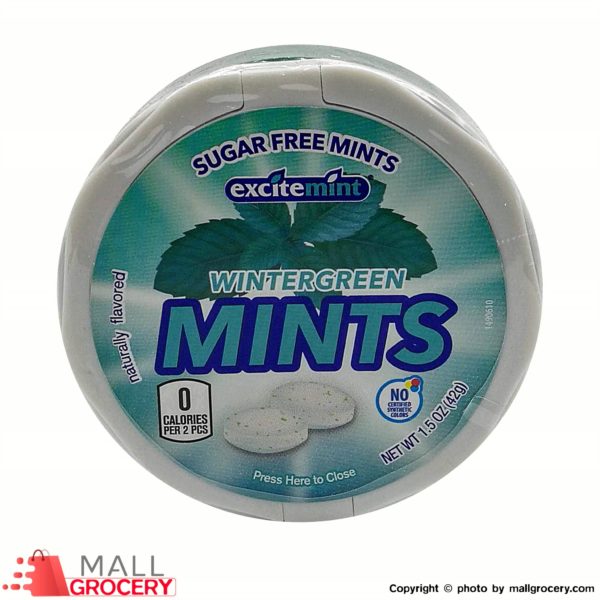 ExciteMints-Wintergreen Mints 26 X 2 x 2 Gr Sugar Free Green 1.5 Oz 42 Gr