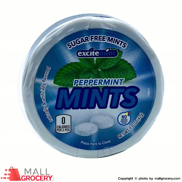 ExciteMints-Peppermint Mints26 X 2 x 2 Gr Sugar Free Blue 1.5 Oz 42 Gr
