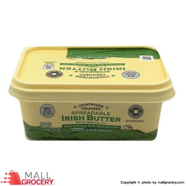 Countryside Creamery-Spreadable Irish Butter with Canola Oil Grass-Fed Cow Milk 7.5 oz 212 g
