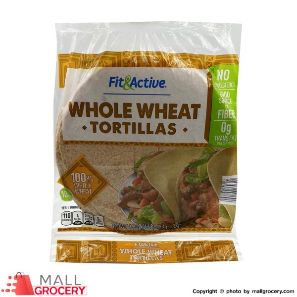 Fit Active-Whole Wheat Tortillas 10x8" 45 gr Bread 16 Oz 453 Gr