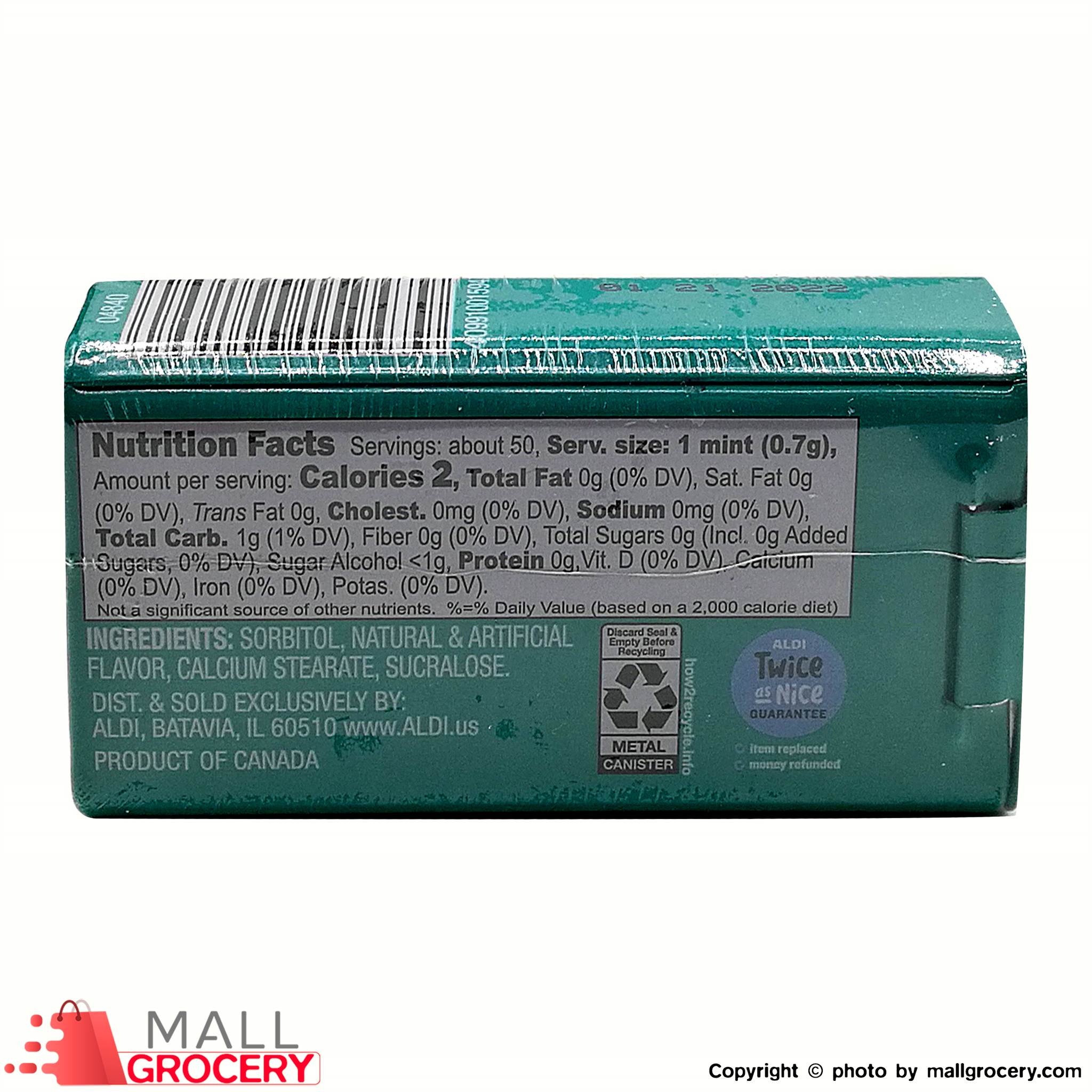 Cool Mints-Refreshing Wintergreen Sugar-Free 1.2 Oz 34 Gr - Image 2