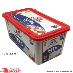 Dodoni-Feta Cheese In Brine Net Wt. 7.3 lbs 3.3 kg Drained Wt. 4.4 lbs 2 kg