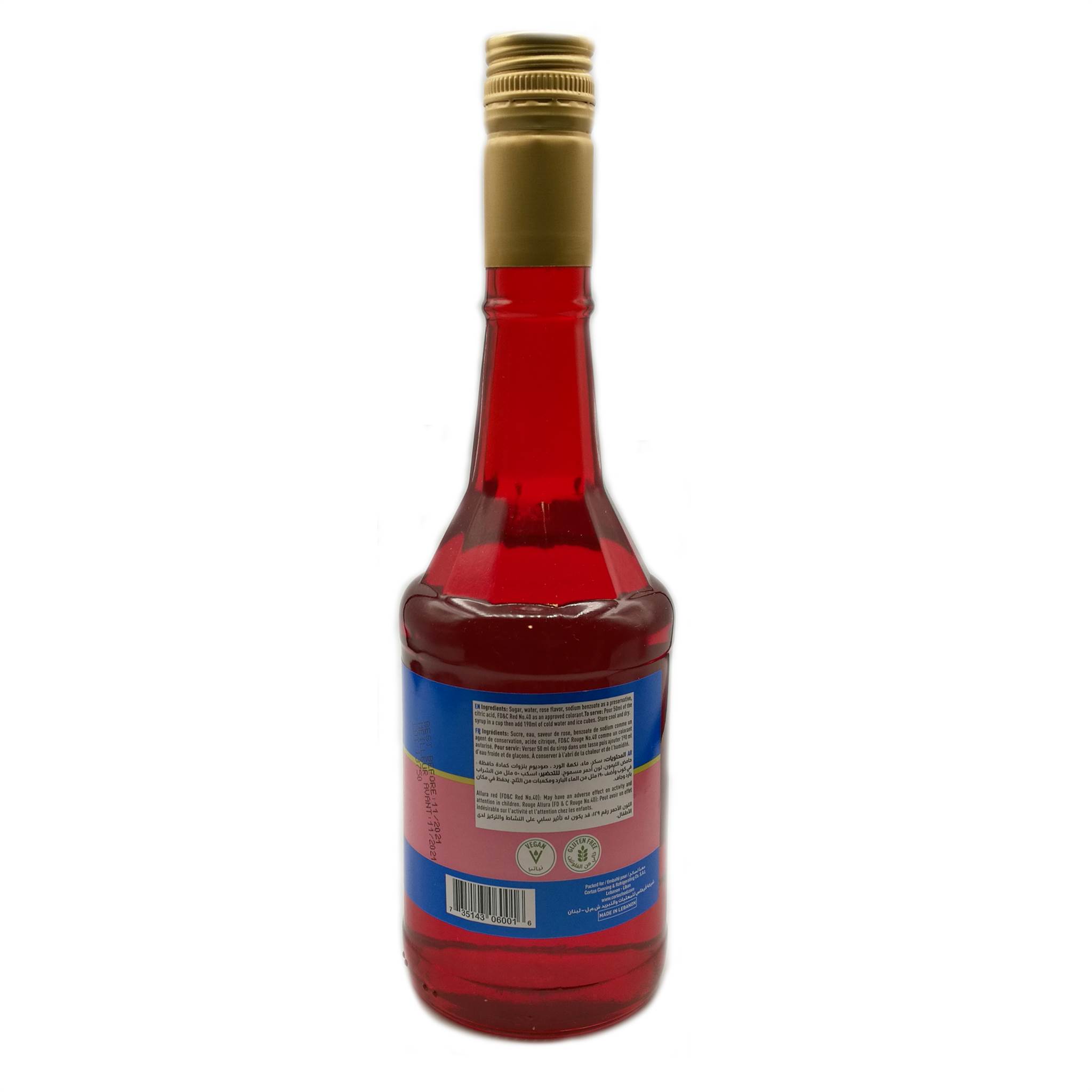 Cortas-Syrup Rose 20 Fl Oz 600 Ml - Image 3