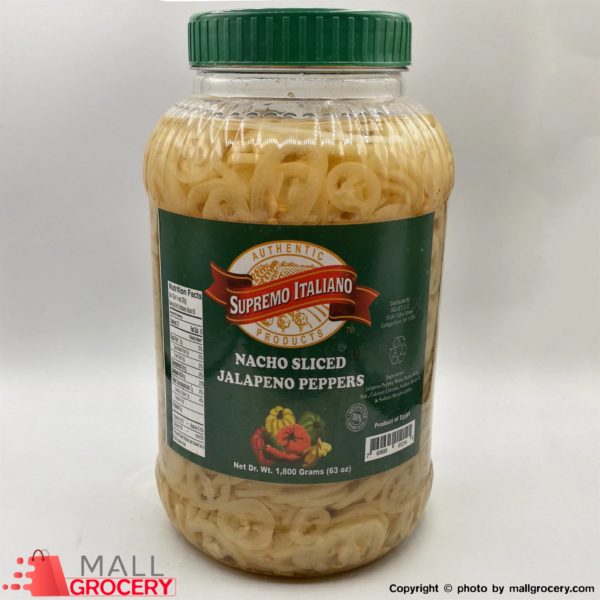 Supermo Italiano-Nacho Sliced Jalapeno Peppers 63 Oz 1.800 Kg