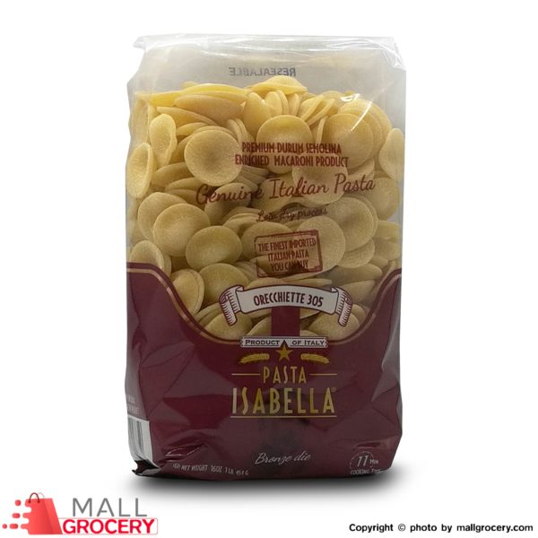 Italian Pasta Isabella-Orecchiette 305 Premium Durum Semolina Enriched Macaroni Product 16 Oz - 454