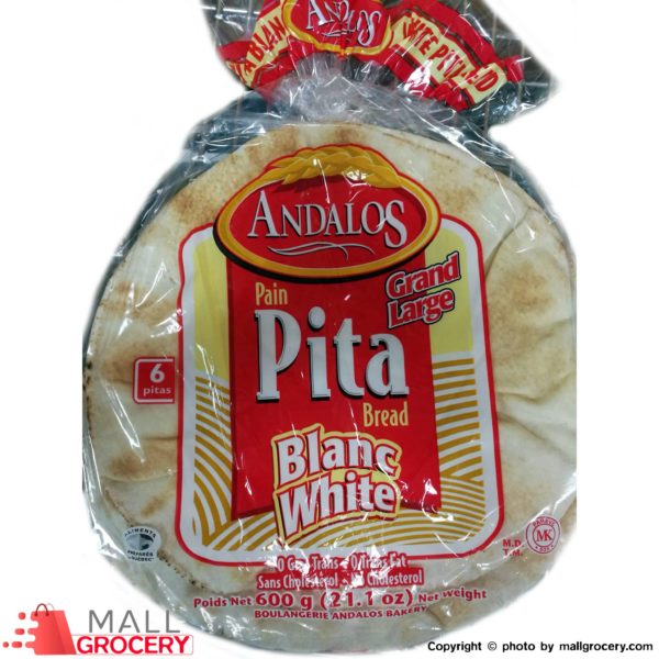 Andalos-Pain Pita 6pcs Bread Blance White 21.1 Oz Grand Large