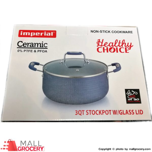 Imperial Ceramic-Healthy Choice 3qt Stockpot W/glass Lid