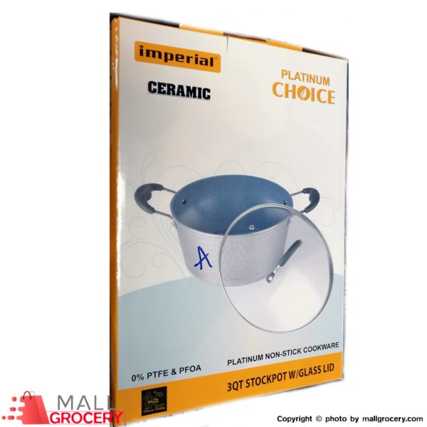 Imperial Ceramic-Platinum Choice 3qt Stockpot W/glass Lid