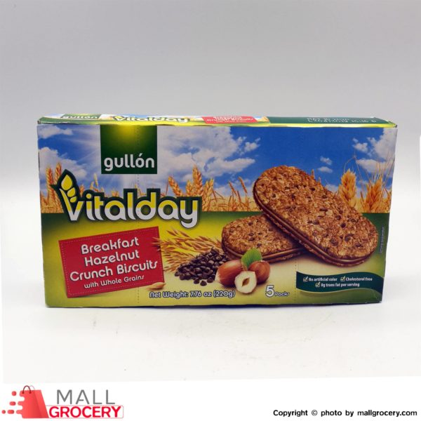 Gullon-Vitalday Breakfast Hazelnut Crunch Biscuits With Whole Grains 7.76 Oz 220 Gr