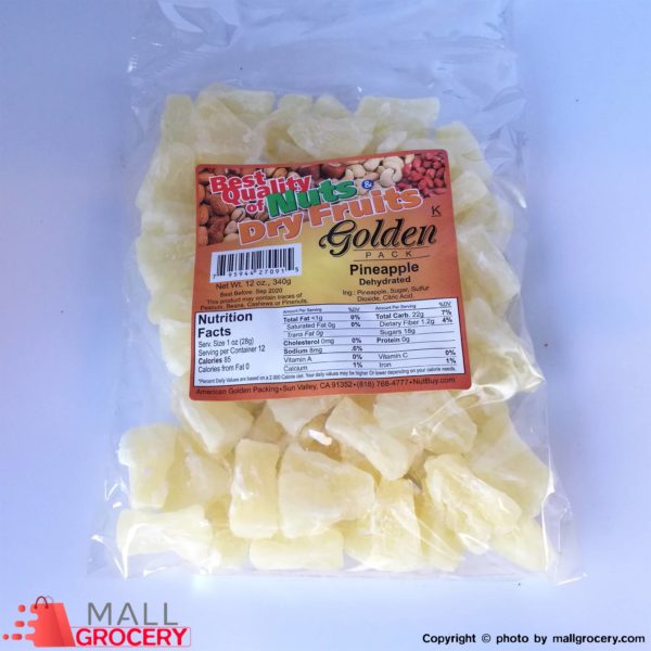 Golden Pack-Pineapple Dehydrated 12 Oz 340 Gr