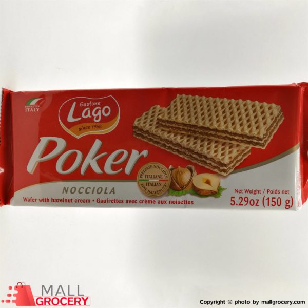 Lago Poker-Nocciola Wafer With Hazelnut Cream 5.29 Oz 150 Gr