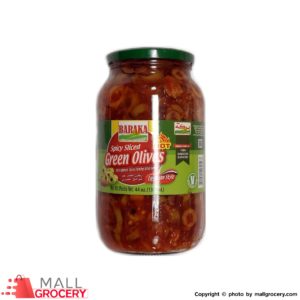 Baraka-Spicy Sliced Green Olives Hot 44 Oz