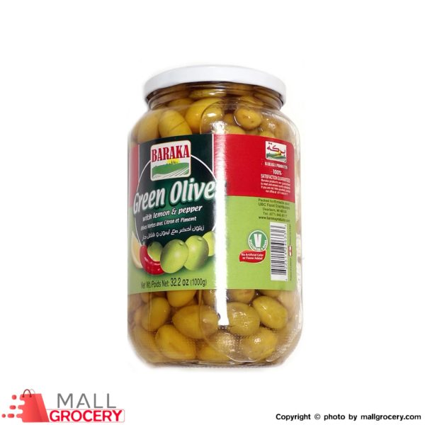 Baraka-Green Olive With Lemon Pepper 32.2 Oz