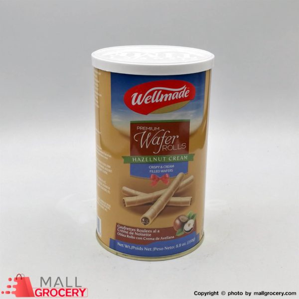Wellmade-Premium Wafer Rolls Hazelnut Cream 8.8 Oz 250 Gr
