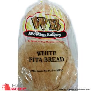 Wb Wooden Bakery-White Pita Bread - 10 Mini Loaves 17 Oz